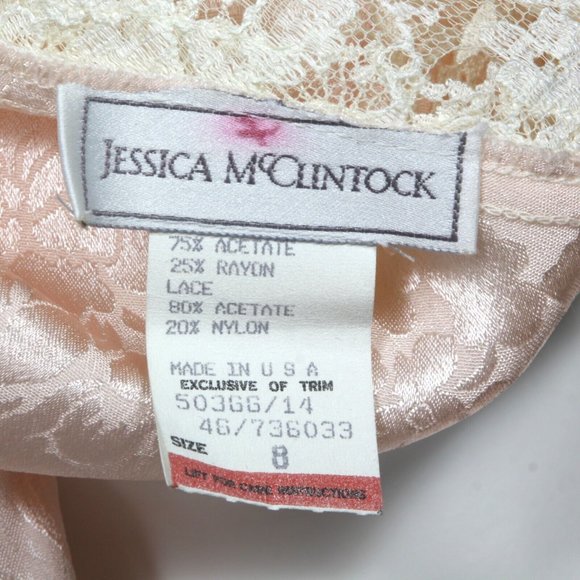 Jessica McClintock Dresses Vintage 8s Jessica Mcclintock Lace Satin